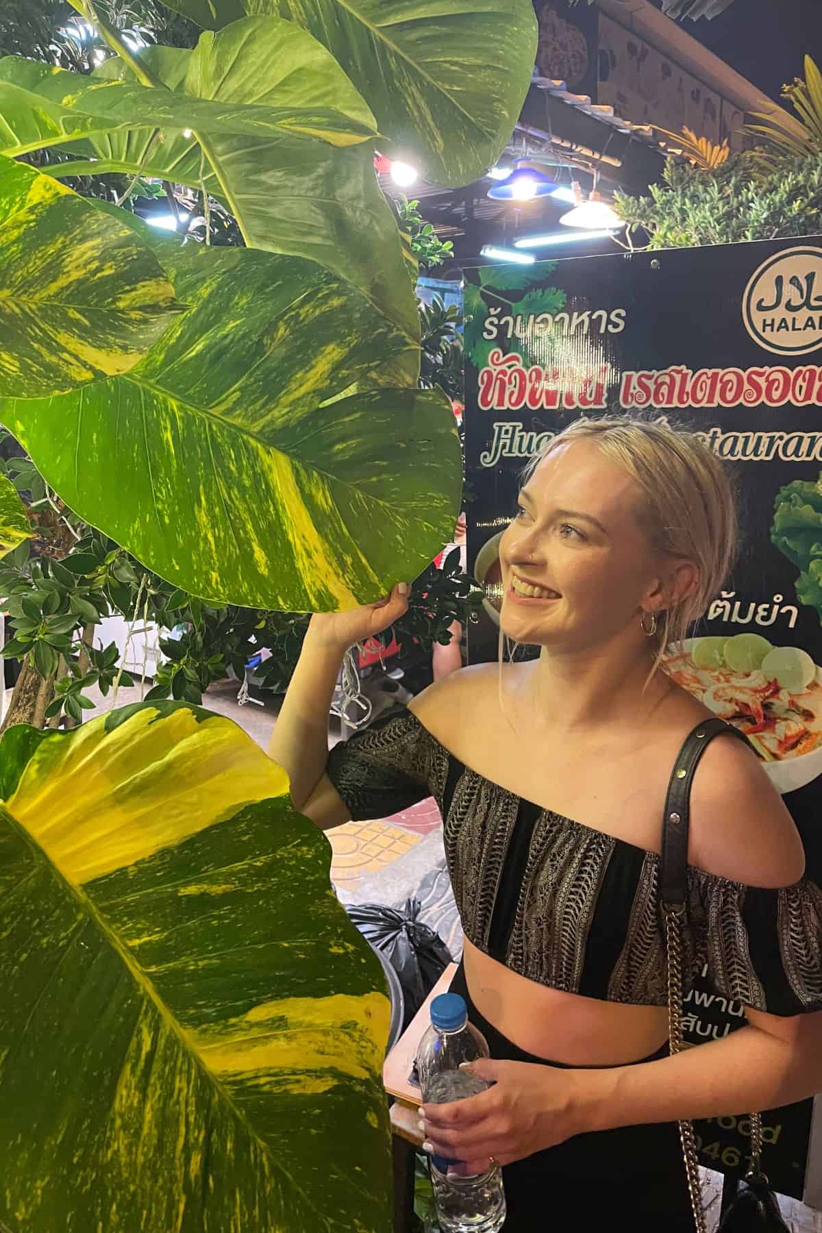 rae with goldon pothos