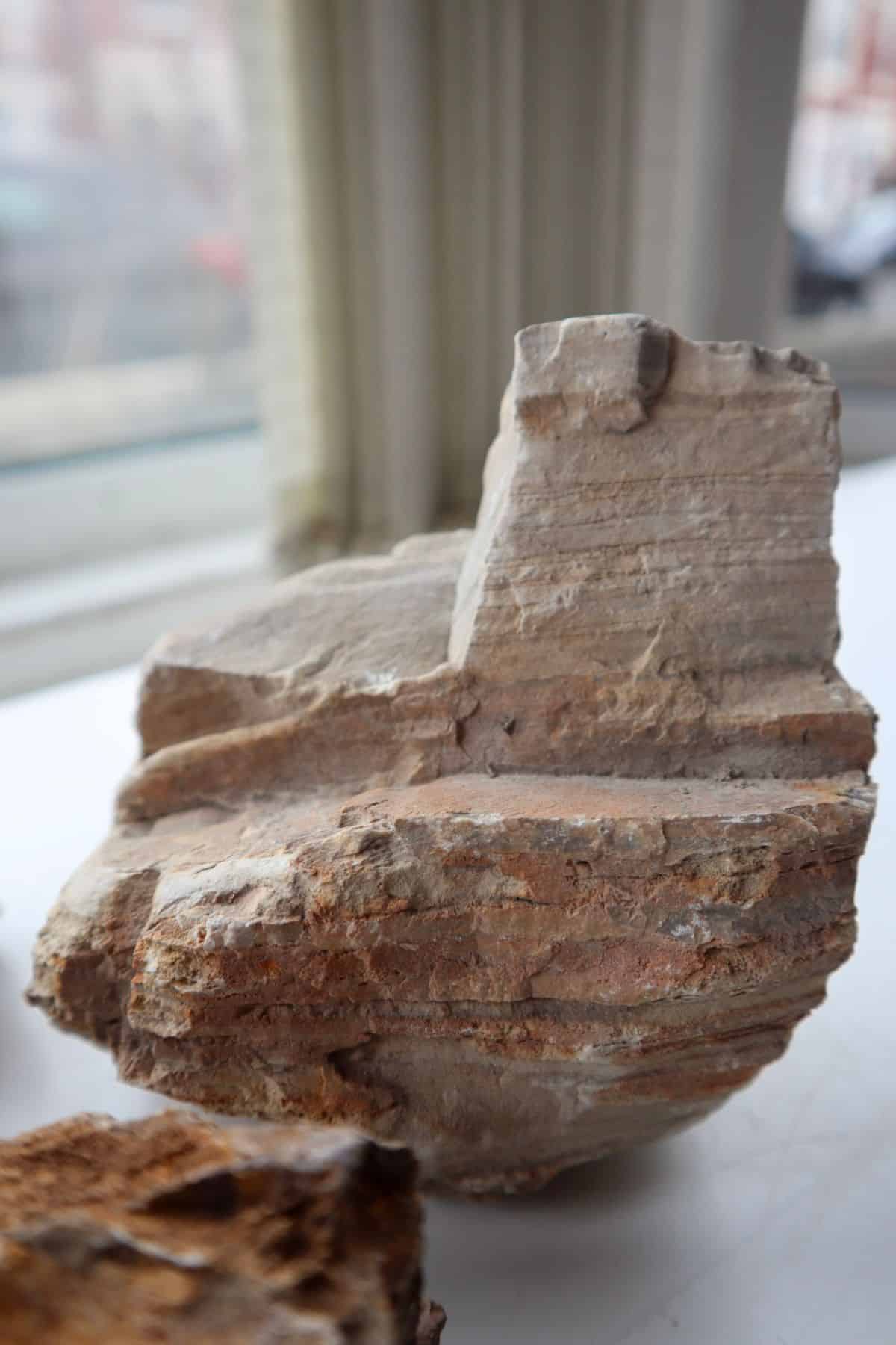 chunk of layered gobi desert stone